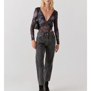 Urban Outfitters Out From Under Marie Semi-Sheer Floral Bodysuit size small